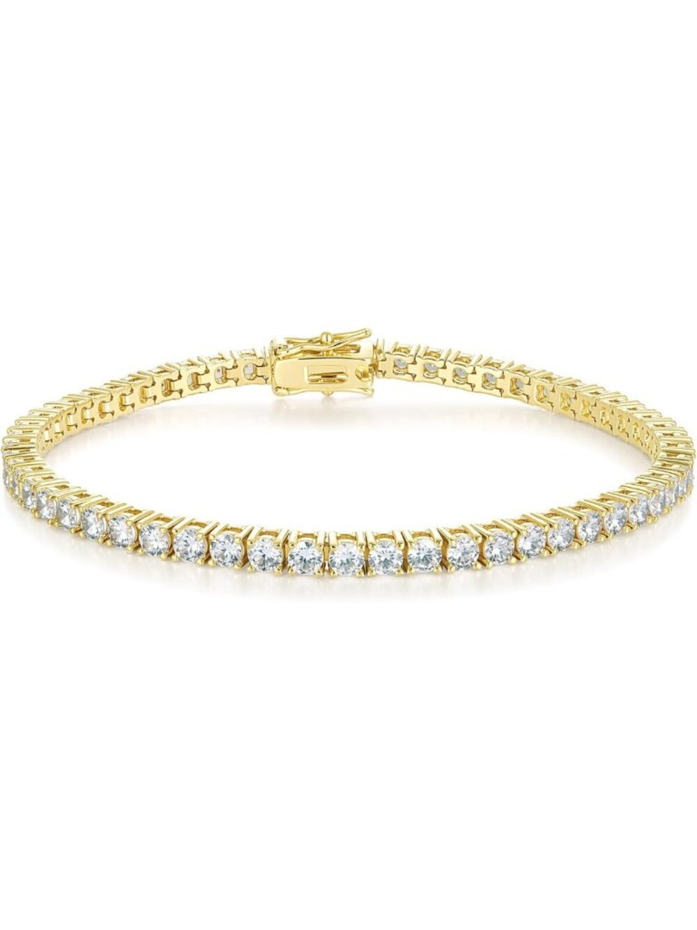 Elegant 18K Gold Plated Tennis Bracelet for Women & Men, CZ Jewelry for Parties